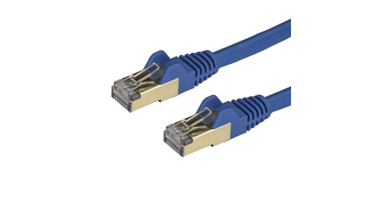 Startech 0,5m blauw Cat6a Ethernet netwerkkabel shielded (STP) Cat6a patchkabel Cat 6a