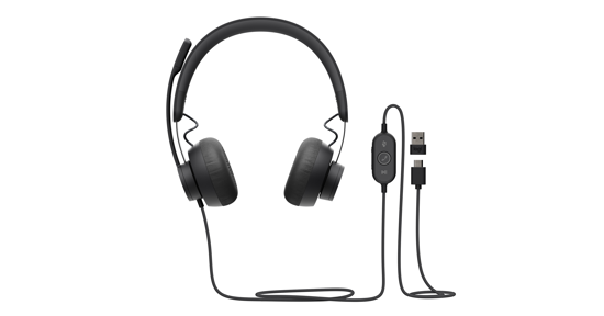 Logitech Zone 750 Headset Bedraad Hoofdband Kantoor/callcenter USB Type-C Grafiet