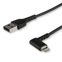 Startech Premium USB-A naar Lightning Kabel 2m Zwart - Robuuste 90° haakse USB Type A naar Lightning Charge & Sync Oplaadkabel met Aramide Vezels - Apple MFi Gecertificeerd - iPhone