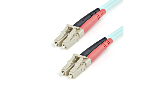 Startech 1m LC/UPC naar LC/UPC OM3 Multimode Glasvezel Netwerkkabel, Full Duplex 50/125µm Zipcord Fiber, 100G Netwerken, LOMMF/VCSEL, <0.3dB Low Insertion Loss, LSZH Fiber Optic Patch Kabel