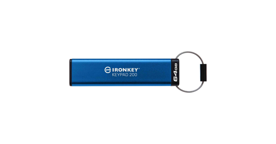 Kingston IronKey Keypad 200 USB flash drive 64 GB USB Type-A 3.2 Gen 1 (3.1 Gen 1) Blauw