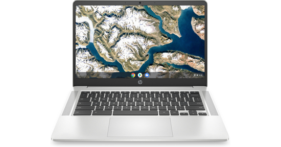 HP Chromebook 14a-na0040nd Intel® Celeron® N4120 35,6 cm (14") Full HD 4 GB LPDDR4-SDRAM 64 GB eMMC Wi-Fi 5 (802.11ac) Zilver