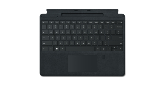 Microsoft Surface Pro Signature Keyboard with Fingerprint Reader QWERTY Italiaans  Cover port Zwart