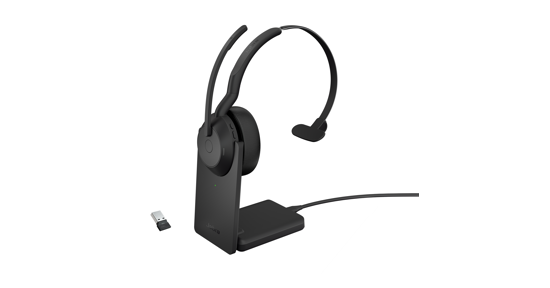 Jabra Evolve2 55 Headset Bedraad en draadloos Hoofdband Kantoor/callcenter Bluetooth Oplaadhouder Zwart