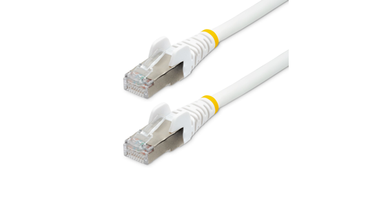 Startech 3m CAT6a Ethernet Kabel, Wit, Low Smoke Zero Halogen (LSZH), 10GbE 500MHz 100W PoE++ Snagless RJ-45 S/FTP Netwerk Patch Kabel met Trekontlasting, Fluke Tested/ETL