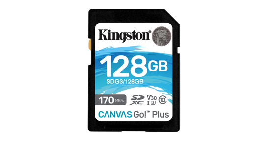 Kingston 128GB SDXC Canvas Go Plus 170R C10 UHS-I U3 V30