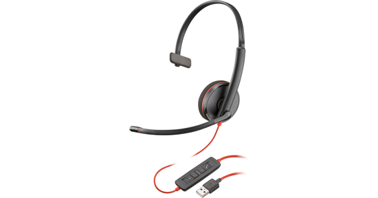 HP Blackwire 3210 Headset Bedraad Hoofdband Kantoor/callcenter USB Type-A Zwart