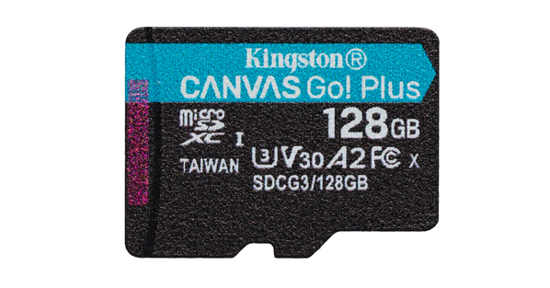 Kingston 128GB microSDXC Canvas Go Plus 170R A2 U3 V30 enkel pakket zonder ADP