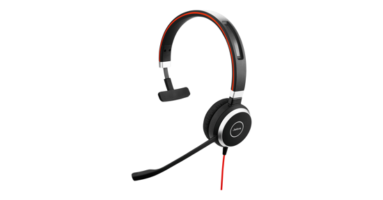 Jabra Evolve 40 MS Mono Headset Bedraad Hoofdband Kantoor/callcenter Zwart