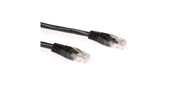 ACT Zwarte 2 meter UTP CAT6 patchkabel met RJ45 connectoren