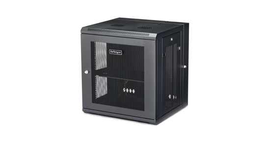 Startech 12U 19" Wandmonteerbaar Netwerk Cabinet, Diepte 40cm (16"), Afsluitbaar IT Rack voor Netwerk Switch/Apparatuur, Geventileerd Data Rack met Schap & Zijpanelen, Voorgemonteerd