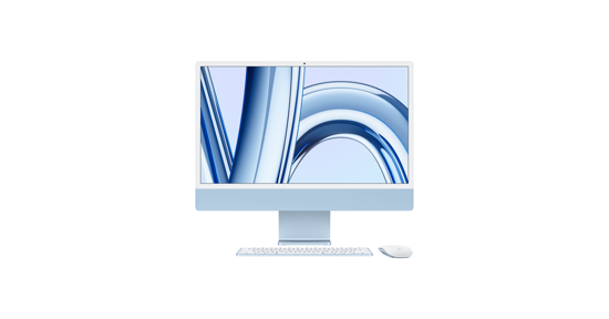 Apple iMac  M M3 59,7 cm (23.5") 4480 x 2520 Pixels 8 GB 256 GB SSD Alles-in-één-pc macOS Sonoma Wi-Fi 6E (802.11ax) Blauw