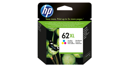 HP 62XL originele high-capacity drie-kleuren inktcartridge