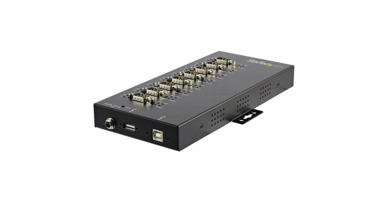 Startech 8 Port Seriële USB Hub naar RS-232/422/485 Adapter, Industriële USB 2.0 naar DB9 Serial Converter Hub, IP30 Rated, Din Rail Monteerbare Metalen Seriële Hub, 15 kV ESD Bescherming