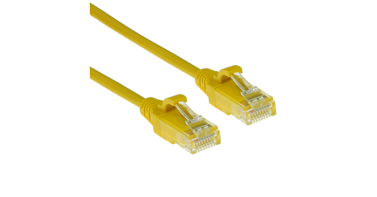 ACT Gele 2 meter LSZH U/UTP CAT6 datacenter slimline patchkabel met RJ45 connectoren netwerkkabel Geel 2 m U/UTP (UTP)