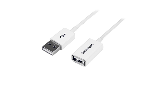 Startech 3 m witte USB-verlengkabel A-naar-A M/F