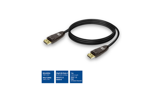 ACT AC4071 DisplayPort kabel 1 m Zwart