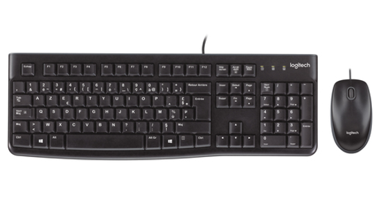 Logitech Desktop MK120 toetsenbord Inclusief muis USB AZERTY Belgisch Zwart