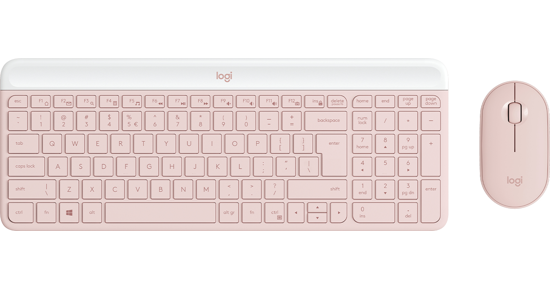 Logitech MK470 Slim Combo toetsenbord Inclusief muis RF Draadloos QWERTY US International Roze