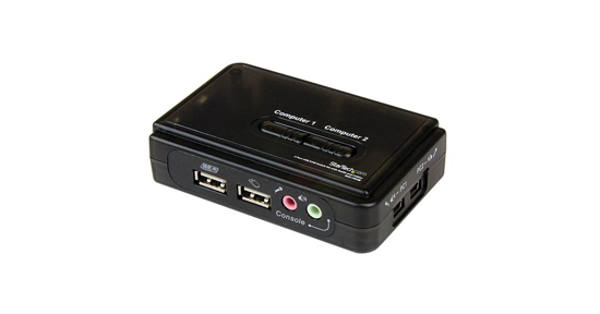 Startech 2-poort USB KVM-switch Zwart met Audio en Bekabeling