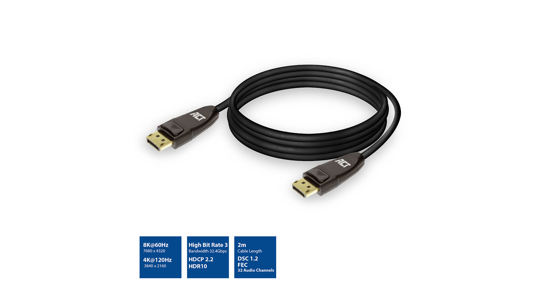 ACT AC4073 DisplayPort kabel 2 m Zwart