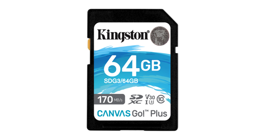 Kingston 64GB SDXC Canvas Go Plus 170R C10 UHS-I U3 V30