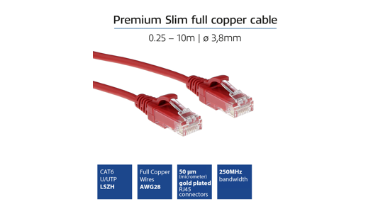 ACT DC9552 netwerkkabel Rood 0,25 m Cat6 U/UTP (UTP)