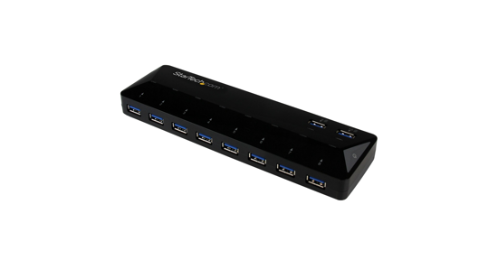 Startech 10-Poorts USB 3.0 Hub met oplaad en sync poort - 5Gbps - 2 x 1.5A poorten