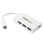 Startech 4 Port USB-C Hub met 1x USB-C & 3x USB-A Poorten SuperSpeed - USB Bus Powered - Mobiele USB 3.0 Adapter Hub - USB 3.2 Gen 1 (5Gbps) Type-C - Wit