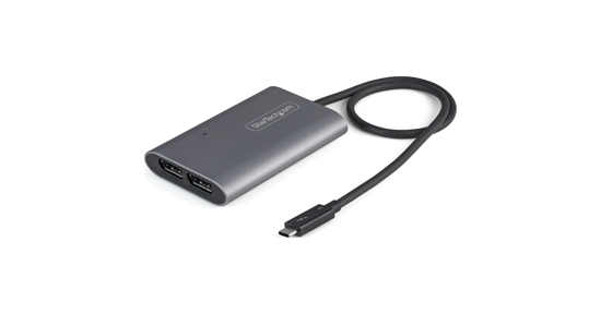 Startech Thunderbolt 3 naar Dual DisplayPort Adapter DP 1.4 Dual 4K 60Hz of Single 8K/5K Thunderbolt 3 naar DP Adapter TB3 naar 2x DisplayPort Monitor Video Display Adapter Mac/Windows