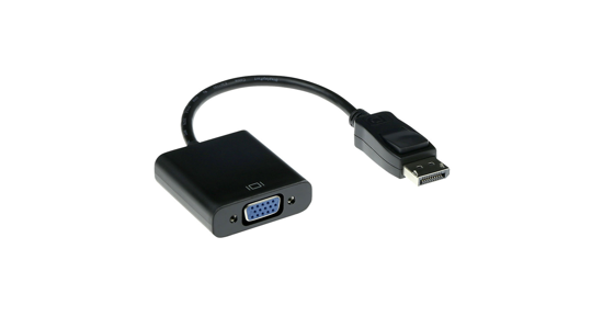 ACT AK3996 video kabel adapter 0,15 m DisplayPort VGA Zwart