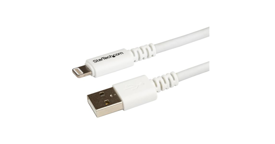 Startech 3 m lange witte Apple 8-polige Lightning-connector-naar-USB-kabel voor iPhone / iPod / iPad