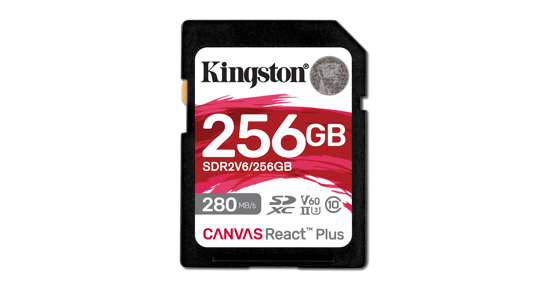 Kingston 256GB Canvas React Plus SDXC UHS-II 280R/150W U3 V60 voor Full HD/4K