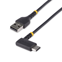 Startech 2m USB A naar C Oplaadkabel, Haakse USB-C Kabel, Robuuste Fast Charge USB-C Kabel, USB 2.0 A naar Type-C, 3A, USB Laadkabel met Aramide Vezel, Zwart