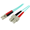 Startech 5m LC/UPC naar SC/UPC OM3 Multimode Glasvezel Netwerkkabel, Full Duplex 50/125µm Zipcord Fiber, 100G Netwerken, LOMMF/VCSEL, <0.3dB Low Insertion Loss, LSZH Fiber Optic Patch Kabel