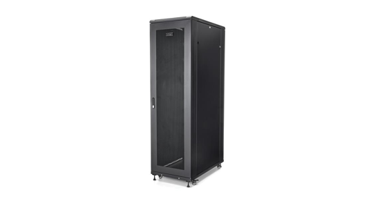 Startech 4 Post 42U Netwerkkast, 19" Patchkast voor Computer/AV/IT Apparatuur, Data Rack met Wielen, Full Size Industriële Serverkast