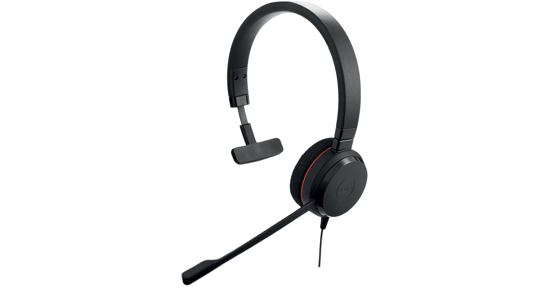 Jabra Evolve 20 UC Mono Headset Bedraad Hoofdband Kantoor/callcenter USB Type-A Zwart