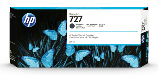 HP 727 matzwarte DesignJet inktcartridge, 300 ml