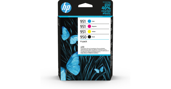 HP 950 zwarte/951 originele cyaan/magenta/gele inktcartridges, 4-pack