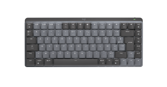 Logitech MX Mini Mechanical toetsenbord RF-draadloos + Bluetooth AZERTY Frans Grafiet, Grijs