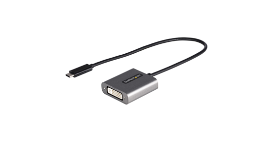 Startech USB C naar DVI Adapter - 1920x1200p USB-C naar DVI-D Adapter Dongle - USB Type C naar DVI Monitor/Scherm - Video Converter - Thunderbolt 3 Compatibel - 30cm Vaste Kabel