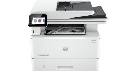 HP LaserJet Pro MFP 4102fdn printer, Zwart-wit, Printer voor Kleine en middelgrote ondernemingen, Printen, kopiëren, scannen, faxen, Geschikt voor Instant Ink; printen vanaf telefoon of tablet; Automatische documentinvoer; Dubbelzijdig printen