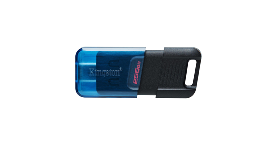 Kingston DataTraveler 80 USB flash drive 256 GB USB Type-C 3.2 Gen 1 (3.1 Gen 1) Zwart, Blauw