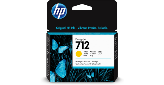 HP 712 29 ml inktcartridge voor DesignJet, geel