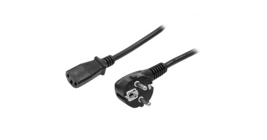 Startech 2m Stroomkabel, 18AWG, EU Schuko naar C13 Voedingskabel, 250V 10A, Zwart, AC Vervangkabel, TV/Monitor Stroomkabel, Schuko CEE 7/7 naar IEC 60320 C13 Voedingskabel, PC Electriciteitssnoer