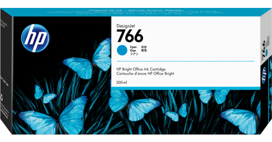 HP 766 DesignJet inktcartridge, cyaan (300 ml)