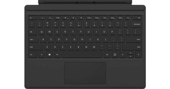 Microsoft Surface Pro Type Cover Zwart  Cover port QWERTZ Zwitsers