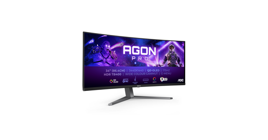 AOC AGON PRO AG346UCD computer monitor 86,4 cm (34") 3440 x 1440 Pixels Wide Quad HD QDOLED Zwart, Grijs