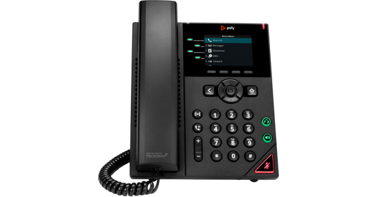 POLY VVX 250 4-lijns IP-telefoon met PoE-ondersteuning