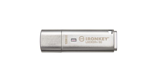 Kingston IronKey Locker+ 50 USB flash drive 128 GB USB Type-A 3.2 Gen 1 (3.1 Gen 1) Zilver